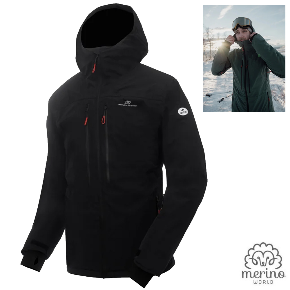 2117 of Sweden Ebbared Skijacke Merino Recco – wasserdicht, warm, blk