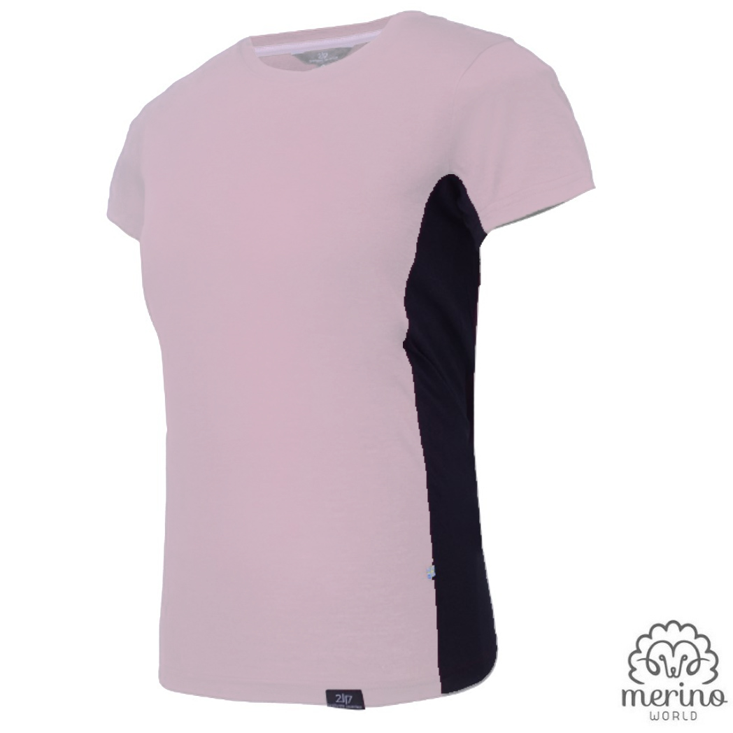 2117 of Sweden - Merino Damen T-Shirt Almo Shirt, navy pink
