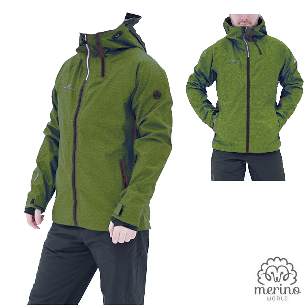 2117 of Sweden Ullvi – Herren Skijacke mit Merinowolle, grün
