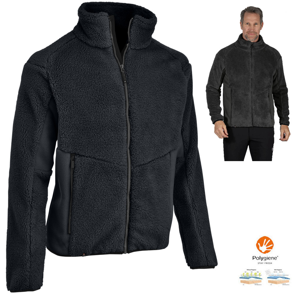 MAUL Göteborg Herren warme Fleecejacke – warm, atmungsaktiv, schwarz