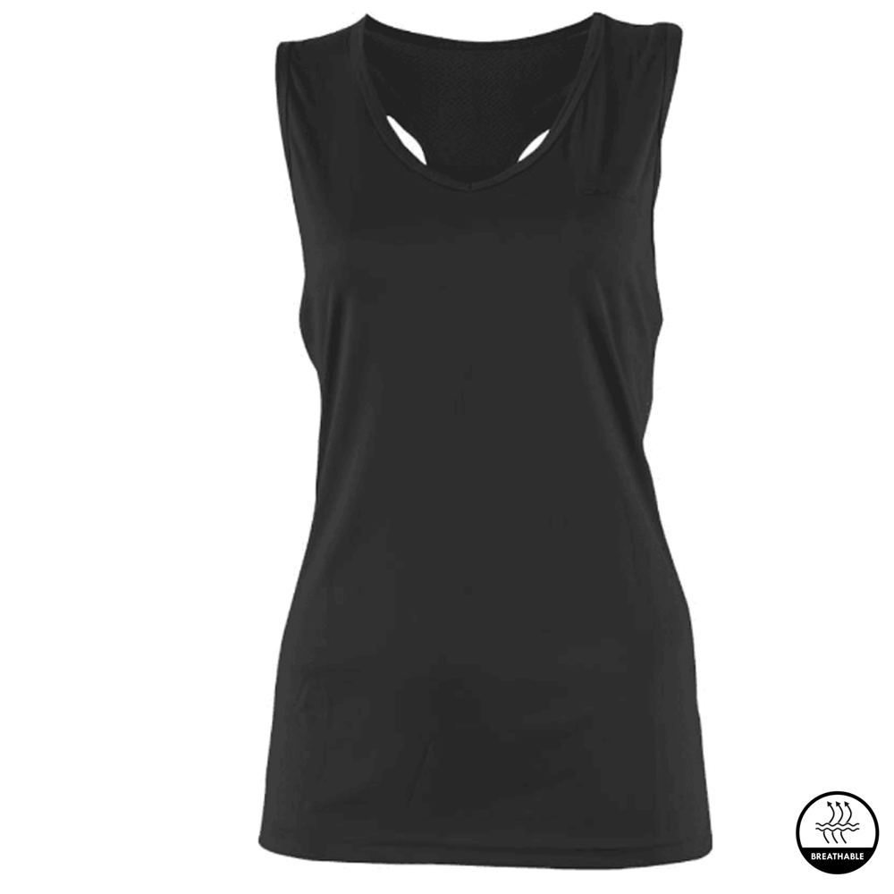 OXIDE - Damen Sport Top - Tanktop, schwarz