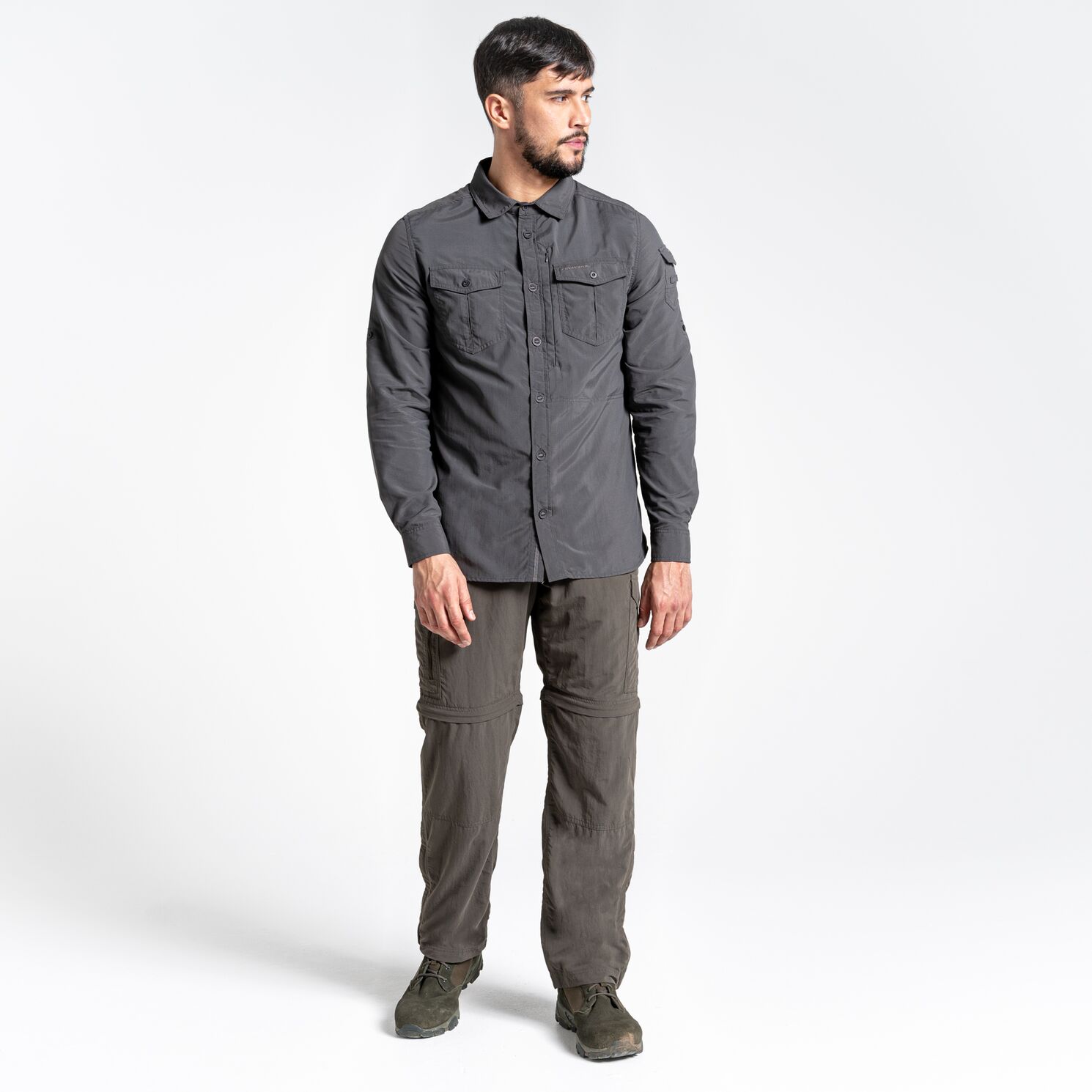 Craghoppers - NL Conv Herren Zip Outdoorhose NosiLife kurzgröße , grün