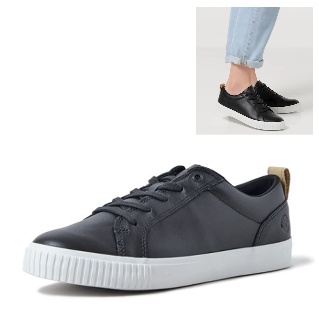 Timberland Newport Bay Leather Oxford Schuhe Sneaker, schwarz