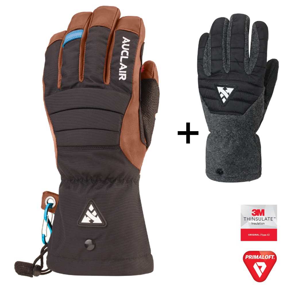 Auclair - ALPHA BETA Leder Winterhandschuhe mit Innenhandschuhe, braun