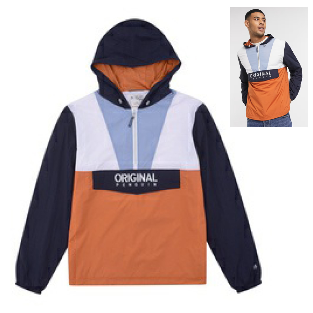 Original Penguin Herrenjacke COLOR BLOCK ANORAK JACKET - BLUE