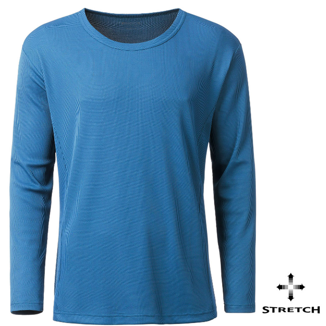 2117 of Sweden - Herren Merino Longshirt Flarken, blau