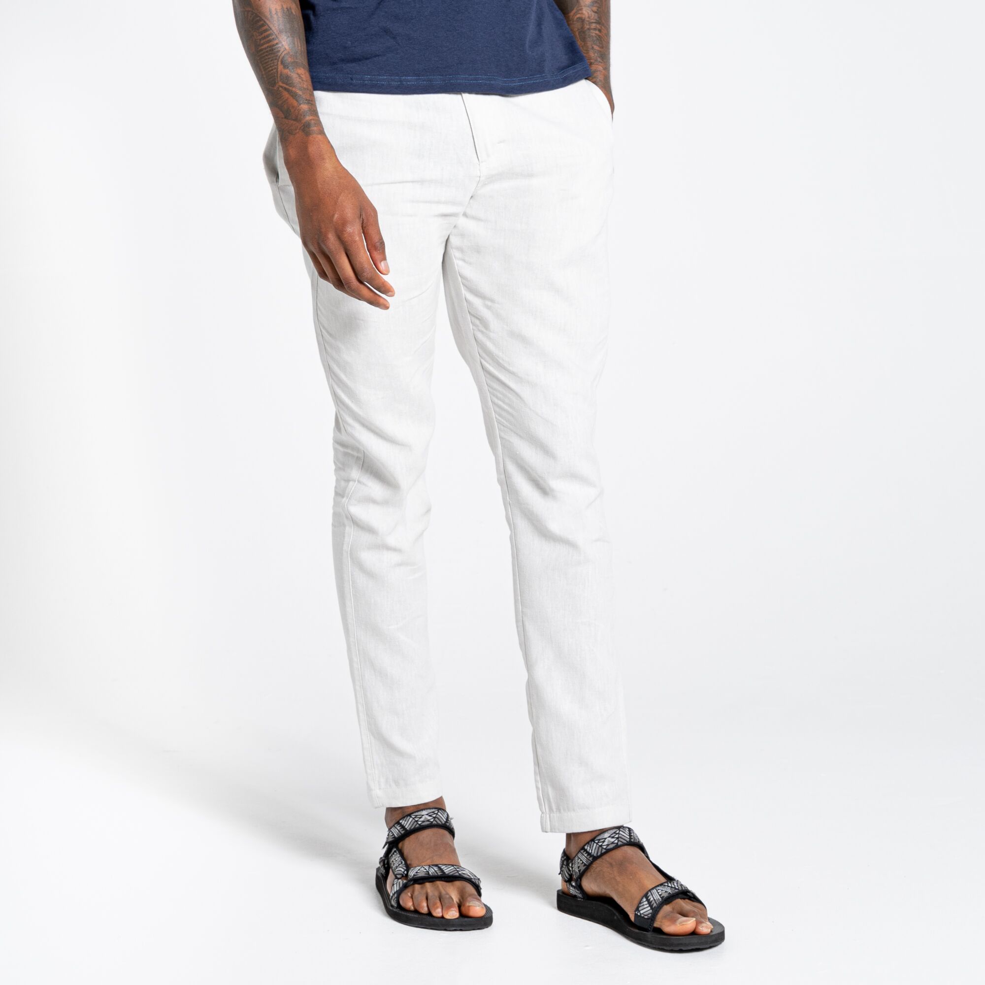 Craghoppers - BUCK Outdoorhose Reishose Leinenhose, hellgrau