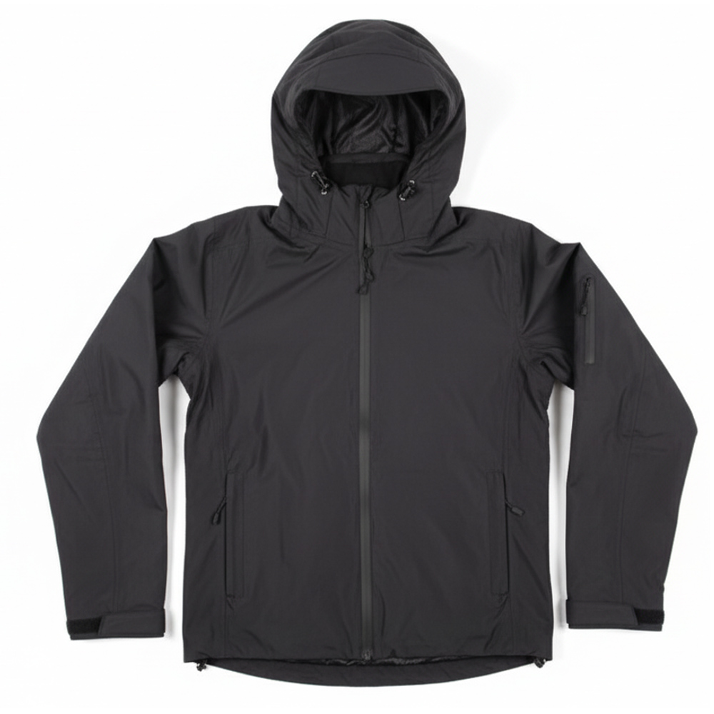 TRUE NORTH - wasserdichte Herren Regenjacke Winterjacke, schwarz