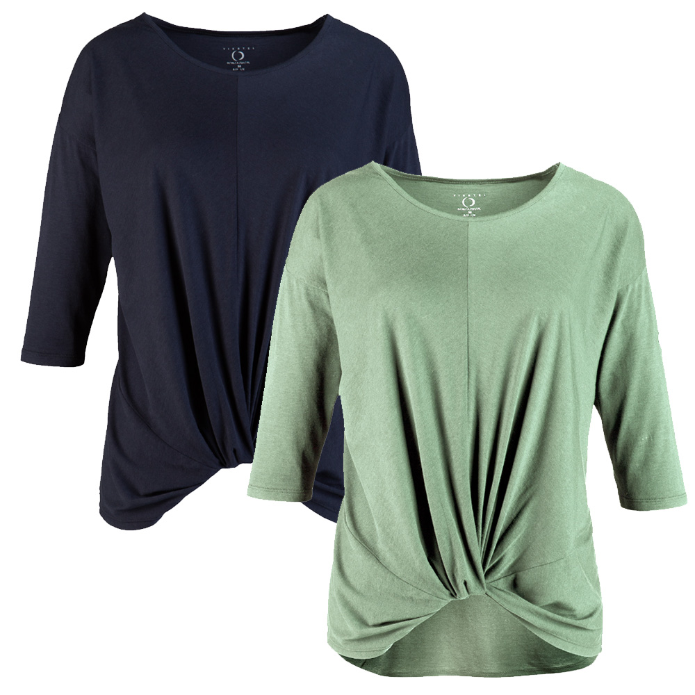 Viertel Mond - modisches 3/4 Arm Damen T-Shirt aus Mischgewebe - Vahdina