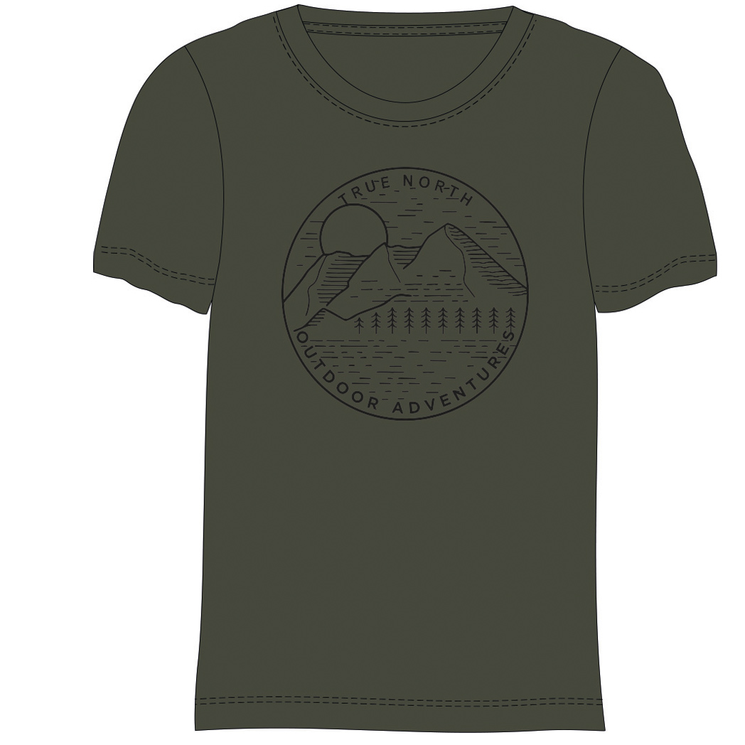 TRUE NORTH - Herren T-Shirt Baumwolle, dunkelgrün