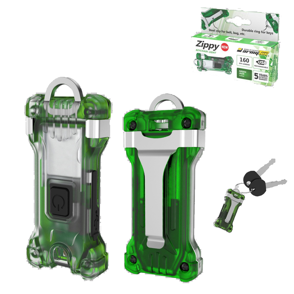 Armytek Zippy Green Jade Mini Schlüsselanhänger-Taschenlampe 160 Lumen
