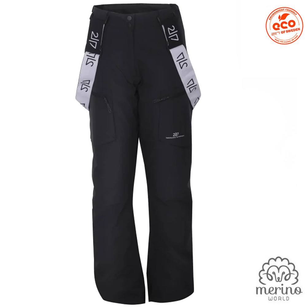 2117 of Sweden - Damen Merino Skihose NYHEM LS – wasserdicht, schwarz