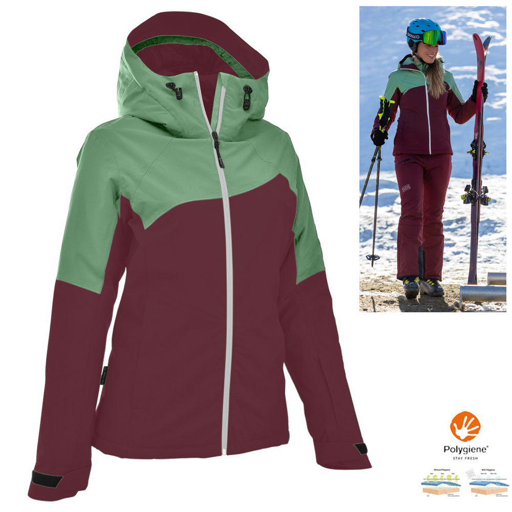 MAUL - Schneeberg Damen Skijacke wasserdicht atmungsaktiv & warm, lila