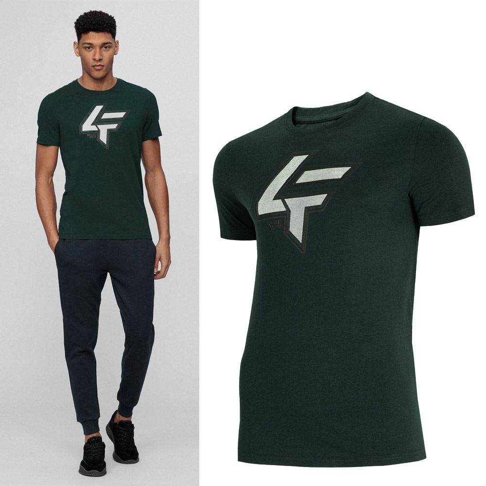 4F - Herren T-Shirt Baumwolle - grau