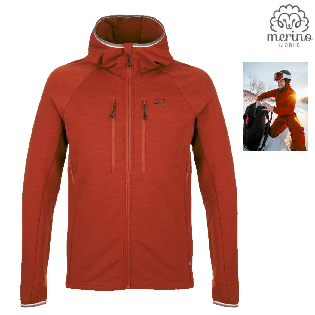2117 of Sweden - Skaulo Merino Herren Wolljacke Sportjacke, rot