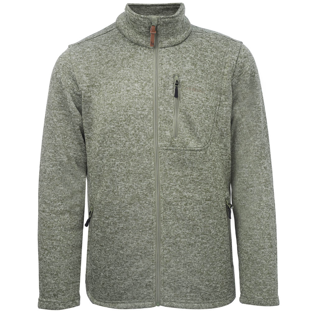 TRUE NORTH Herren dicke Fleecejacke mit Brusttasche, olive