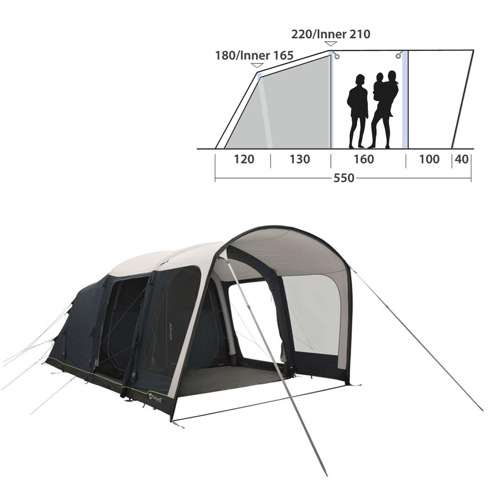 OUTWELL - Hayward Lake 4 Air TC - 4-Personen aufblasbares Familienzelt