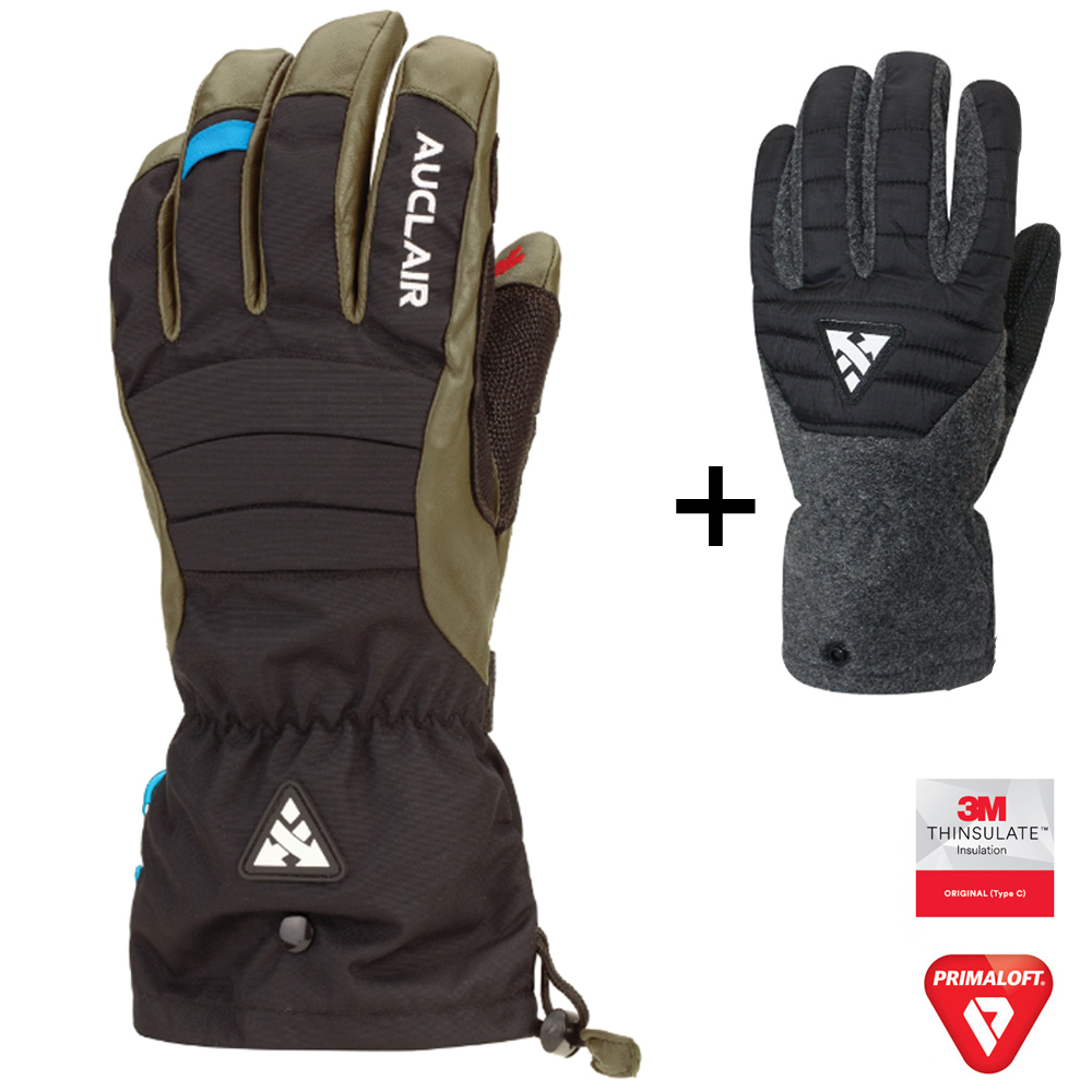 Auclair - ALPHA BETA Leder Winterhandschuhe mit Innenhandschuhe, grün