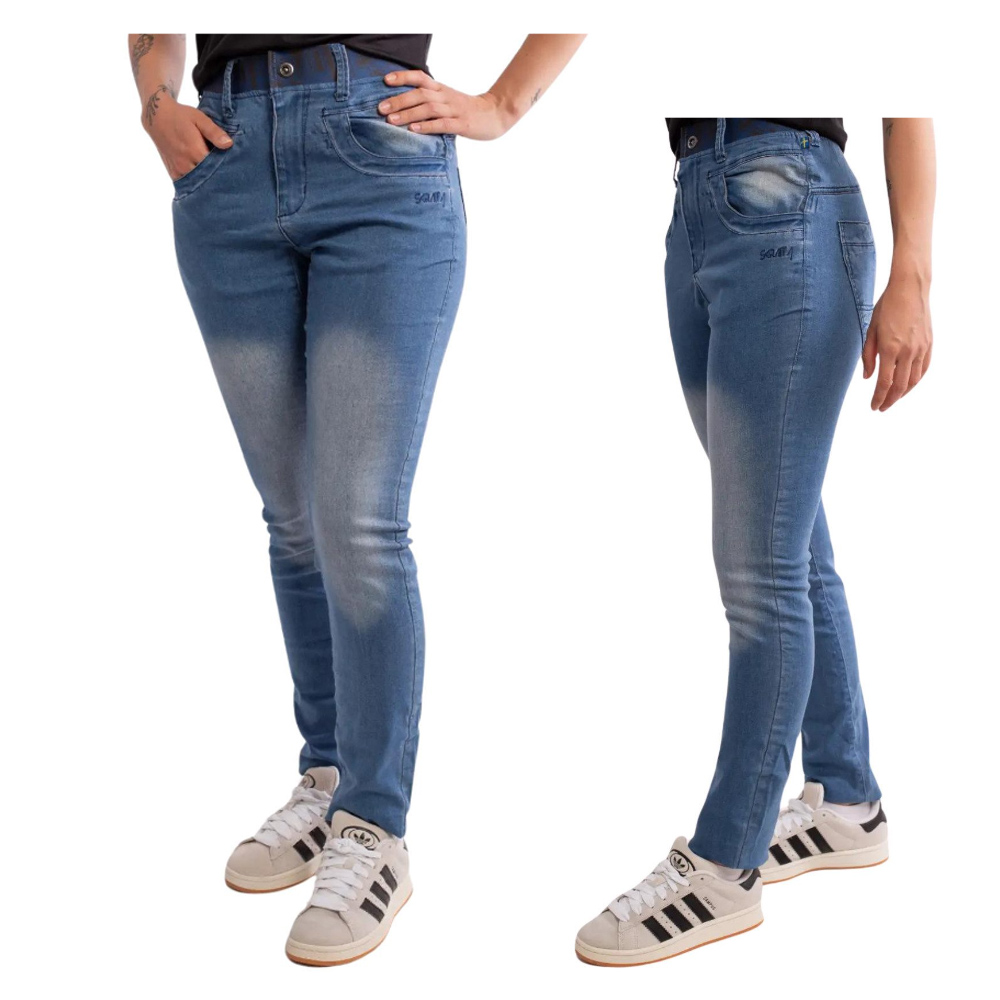 Skratta Damen Jeans Svala Long | Bequeme Freizeit- & Outdoorhose, blau