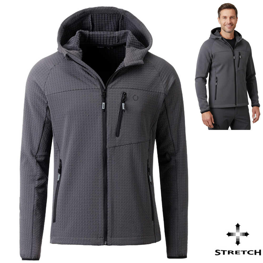 LPO - funktionelle, Dibond Softshell Stretch Jacke Hoody, grau