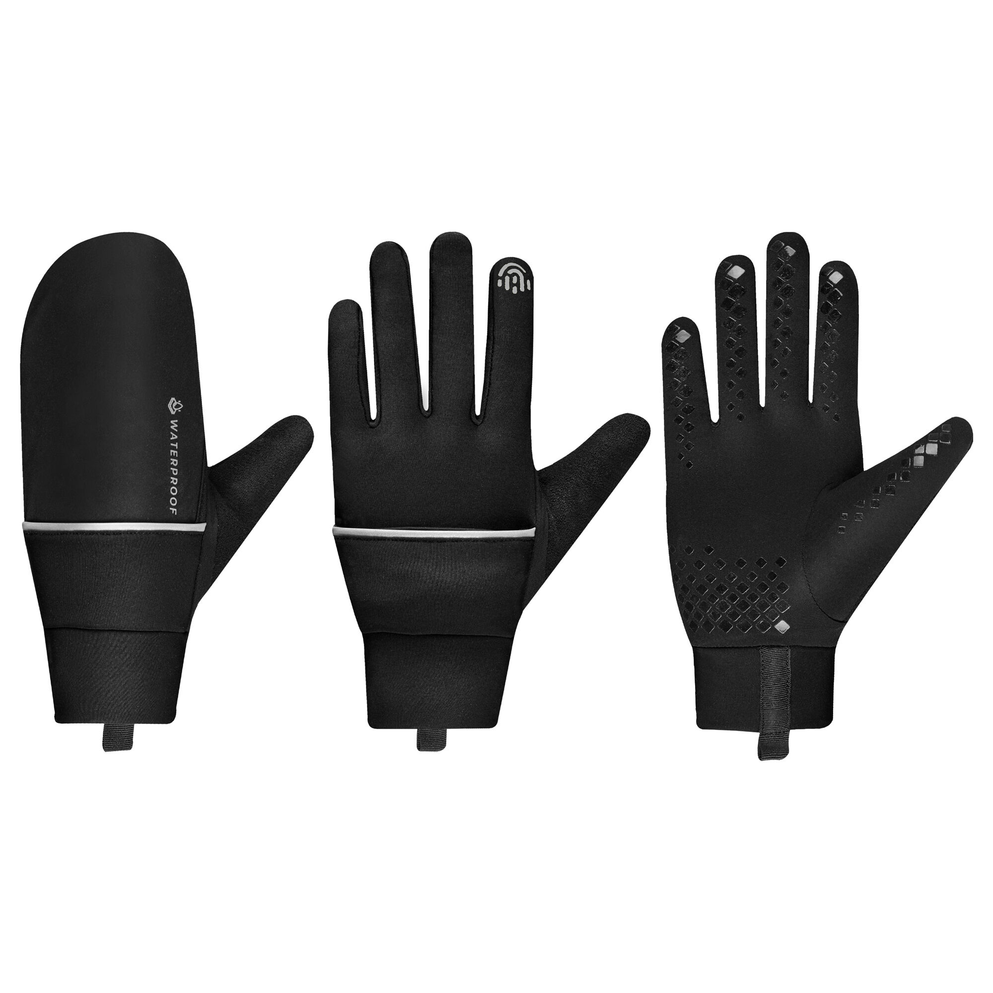 Spokey – Fahrradhandschuhe SKILL, 2-in-1 mit Regen-/Windschutz
