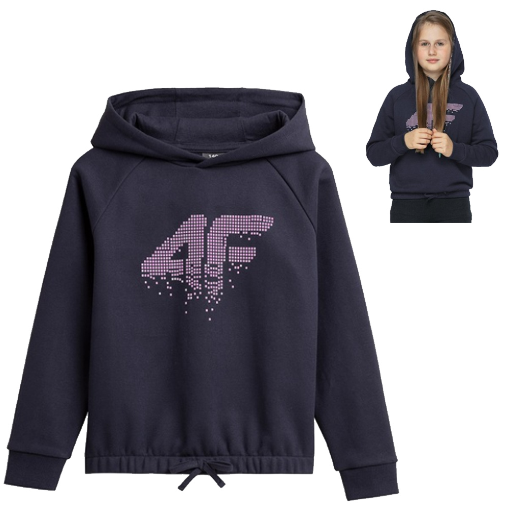 4F - Kinder Hoodie Sweatshirt mit Kapuze Pullover JBLD004 navy