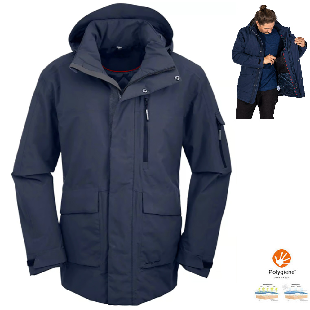 Maul – Herren Winter Regenparka Breitenstein wasserdicht warm, navy