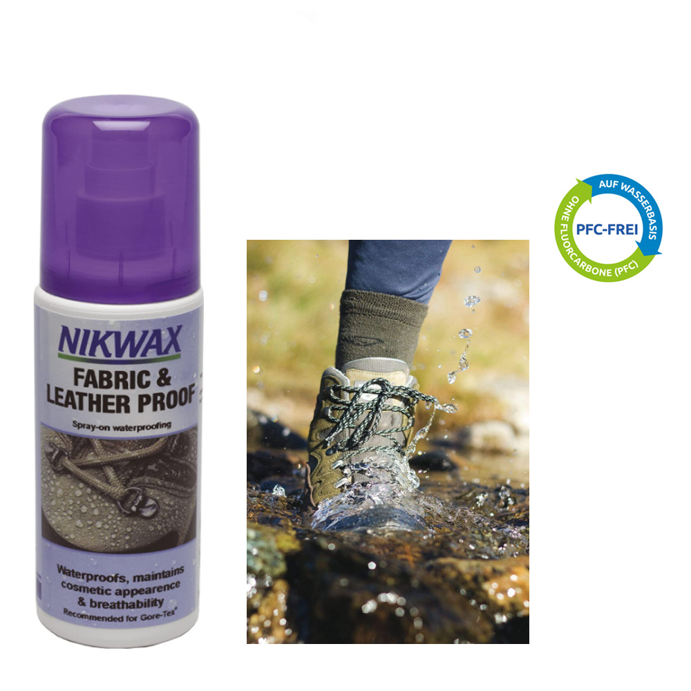NIKWAX - STOFF UND LEDER IMPRÄGNIERUNG DIRECT SPRAY-ON zum Aufsprühen für Schuhe - 125ml