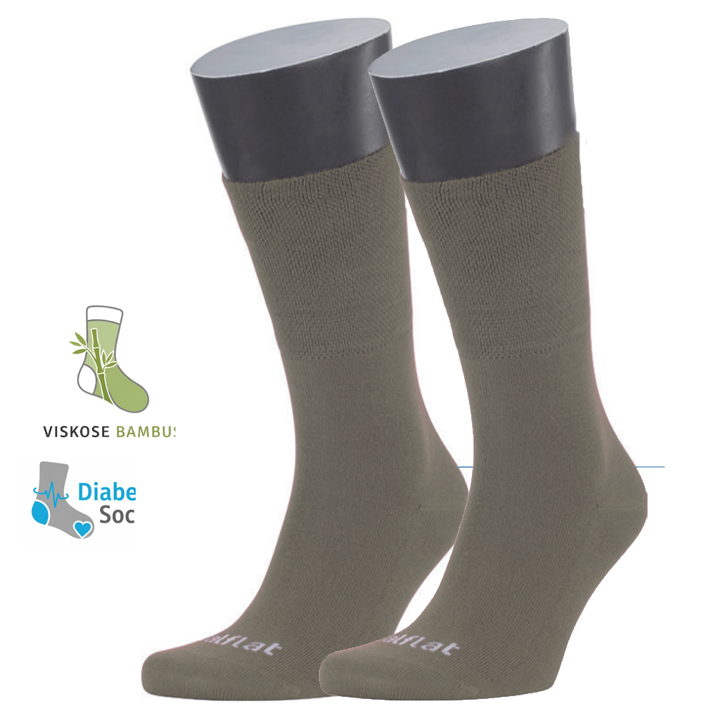Talflat - Diabetiker Socken - COMFORT Bambus, braun