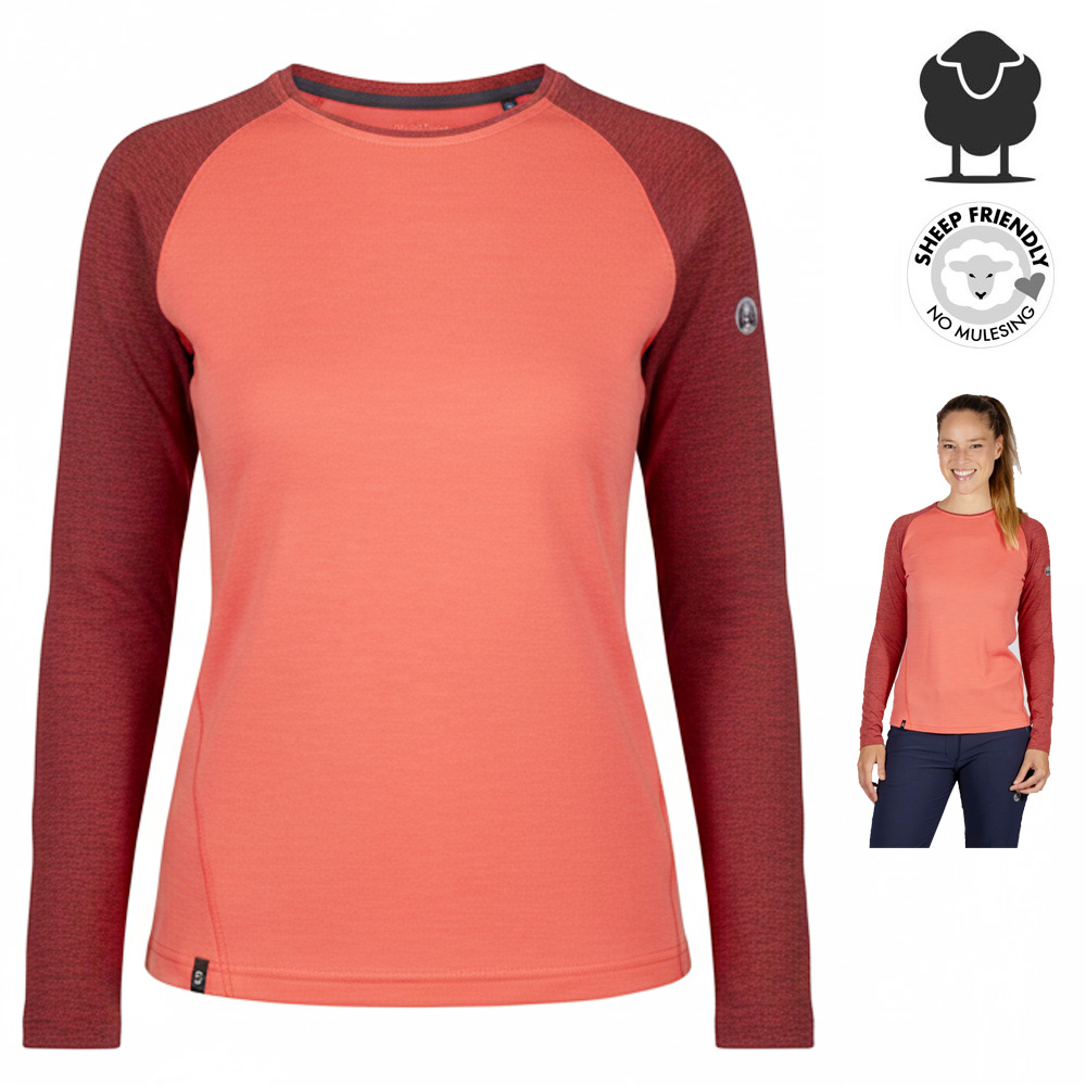 Maul - Eibelkopf Fresh Merino langarm Shirt Wollshirt Longshirt, coral