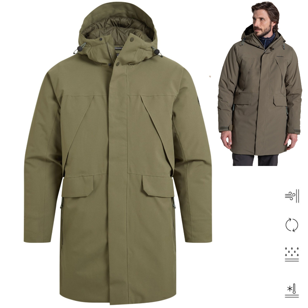 Craghoppers - wasserdichte gefüttertete Jacke Grisedale Thermic, olive