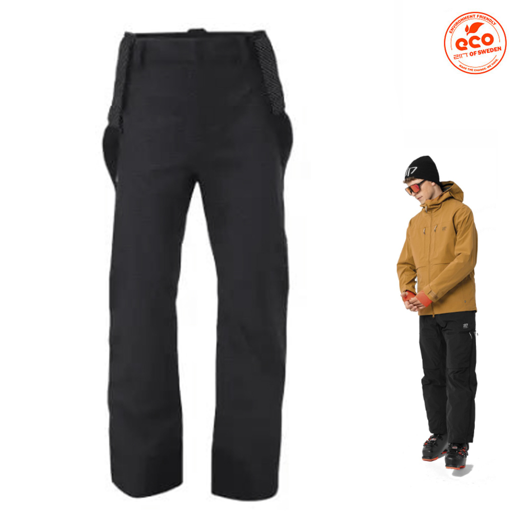 2117 of Sweden - Herren Merino Skihose ULLVI– wasserdicht, schwarz