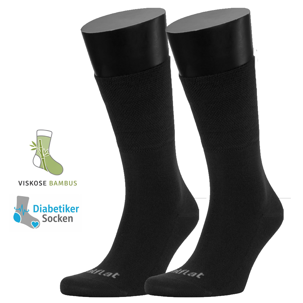 Talflat - Diabetiker Socken - COMFORT Bambus, schwarz