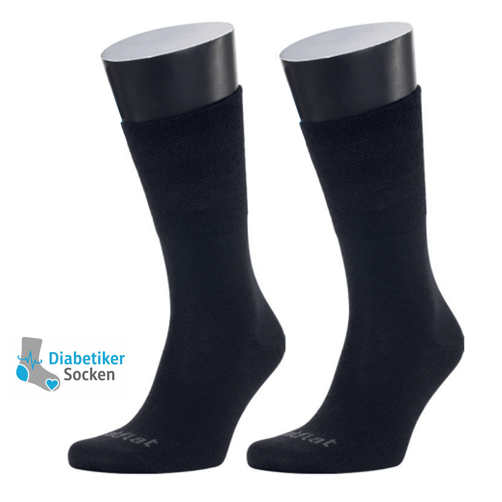 Talflat - Diabetiker Socken - Wellness Komfort und Sicherheit, schwarz