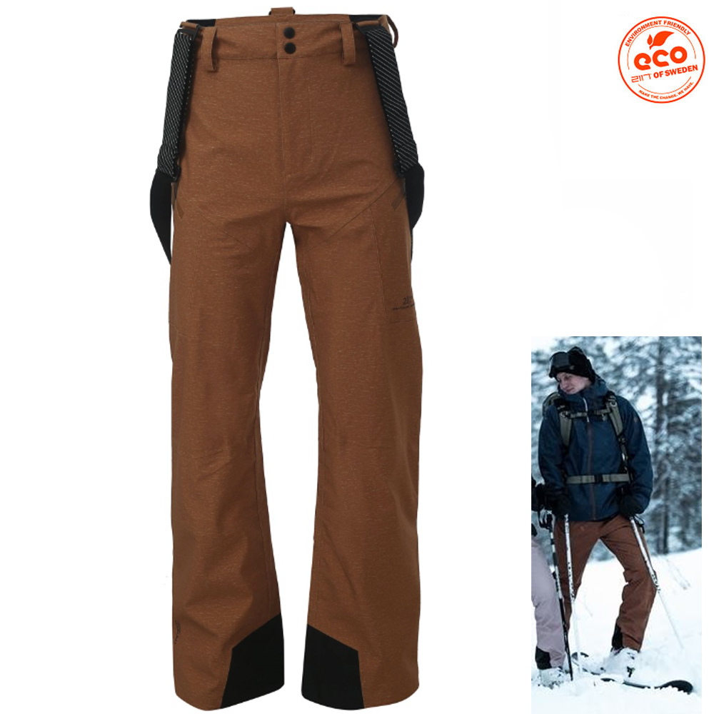 2117 of Sweden - Herren Merino Skihose ULLVI– wasserdicht, warm, braun