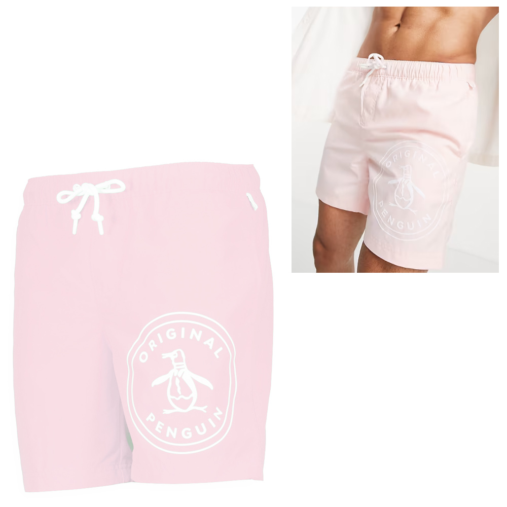 ORIGINAL PENGUIN - Herren LOGO Badehose Daddy, pink