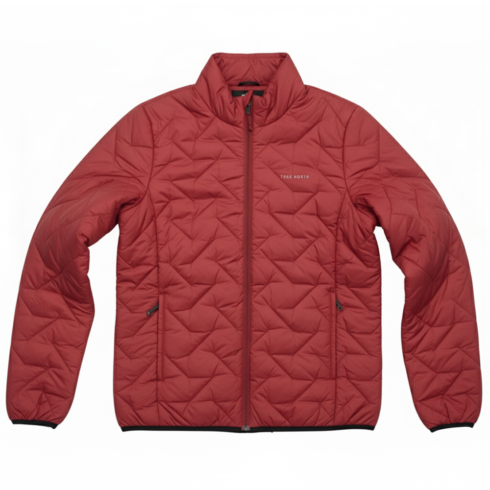 TRUE NORTH - Herren Hybridjacke Steppjacke Winterjacke, rot matt
