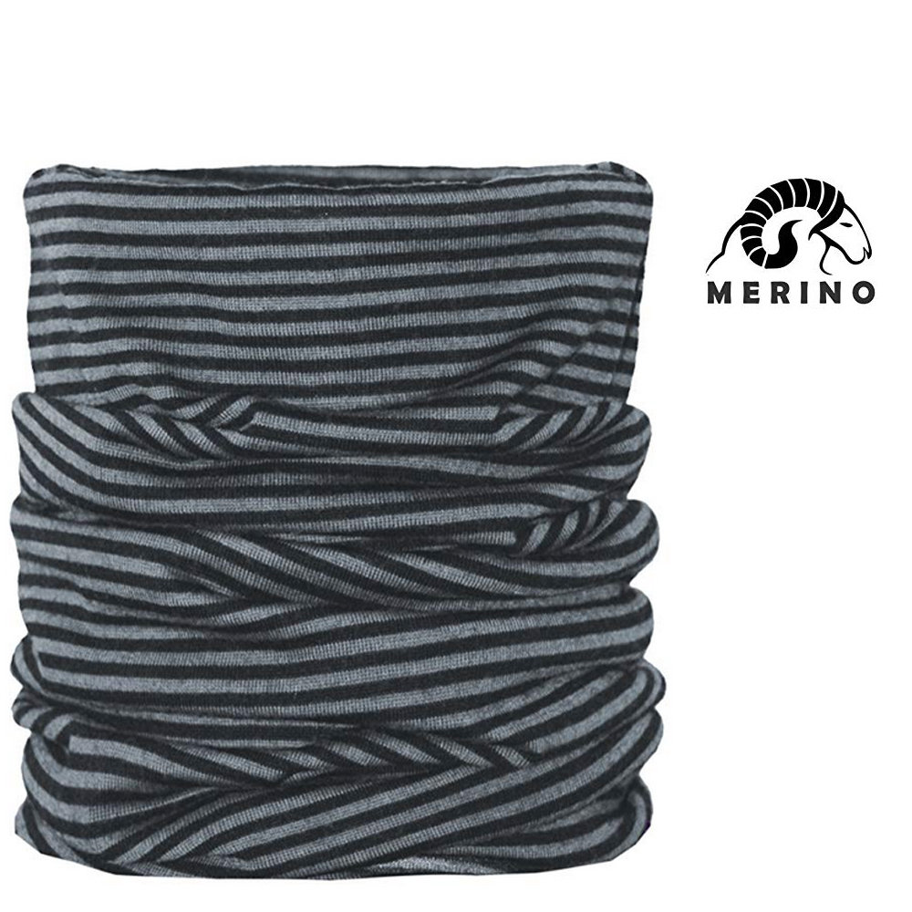 ARECO - MERINO Multifunktions-Halstuch Mütze Schal Neckwarmer, grey