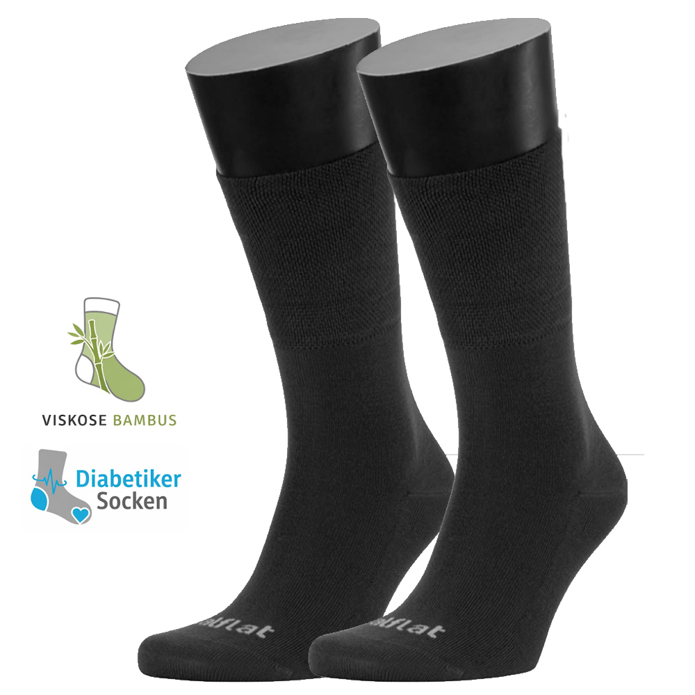 Talflat - Diabetiker Socken - COMFORT Bambus, grau