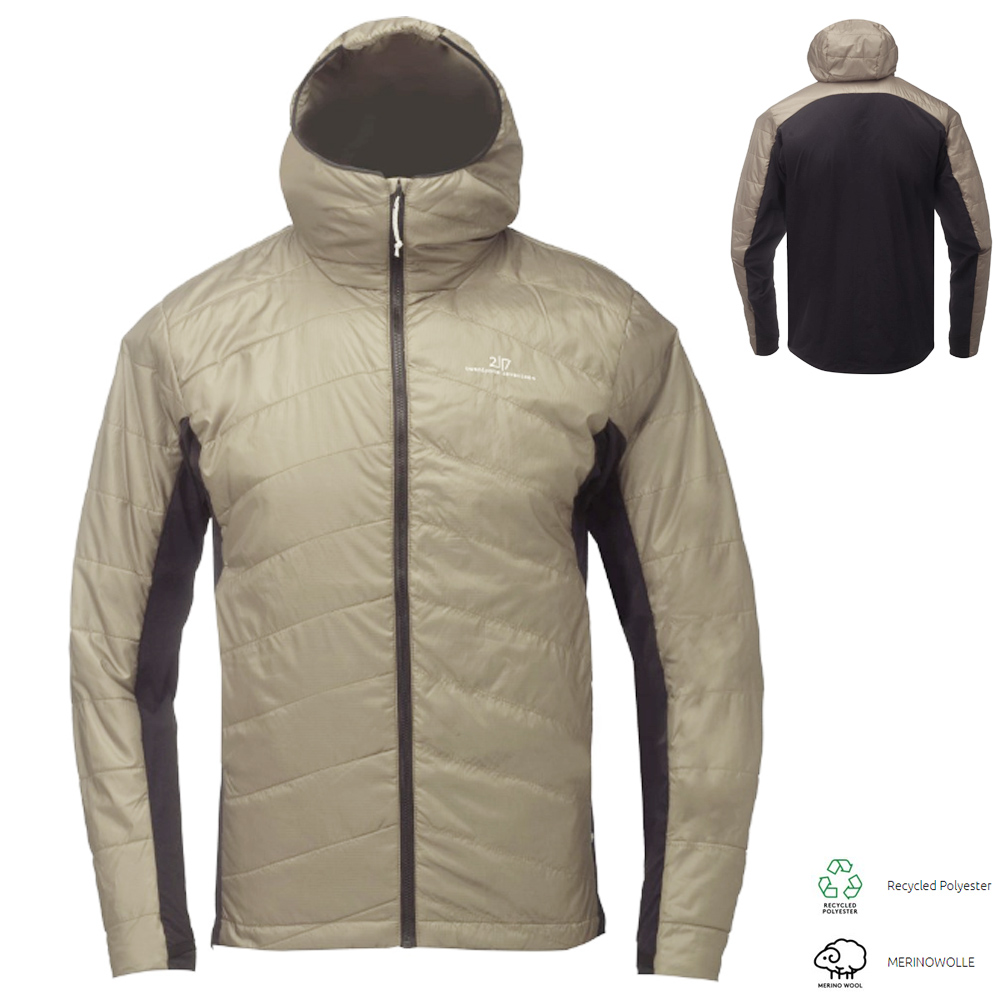 2117 of Sweden - Kruppa Herren Merino Hybridjacke mit Kapuze, beige