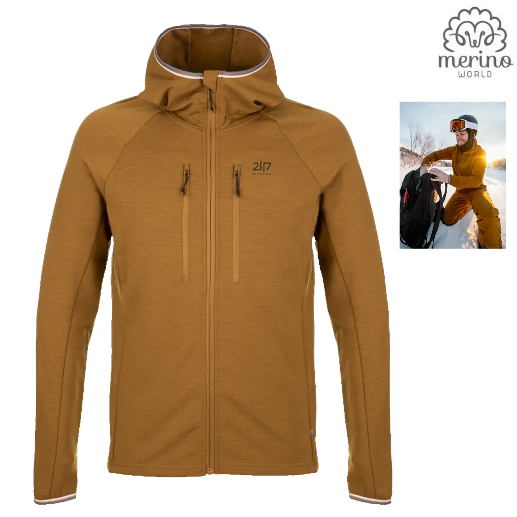 2117 of Sweden - Skaulo Merino Herren Wolljacke Sportjacke, gold braun