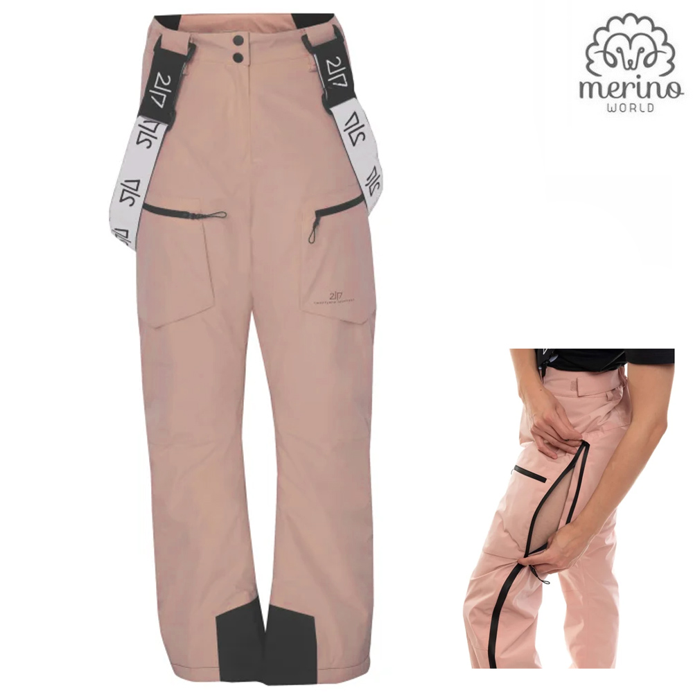 2117 of Sweden - Damen Merino Skihose NYHEM LS – wasserdicht, rose