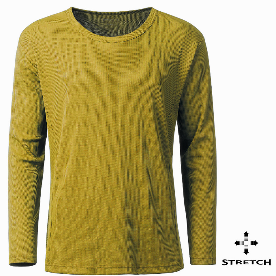 2117 of Sweden - Herren Merino Longshirt Flarken, gelb