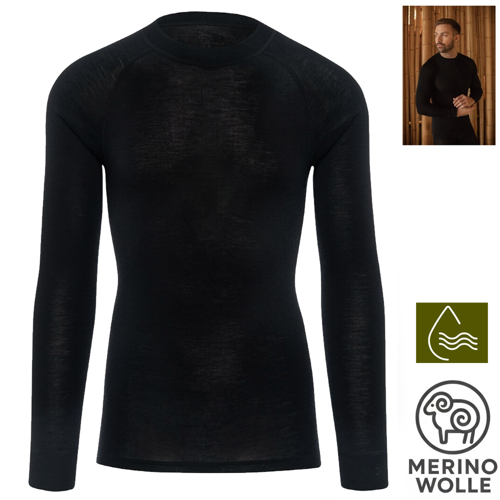 THERMOWAVE - Herren dickeres Merino Warm Long Sleeve Shirt Longshirt