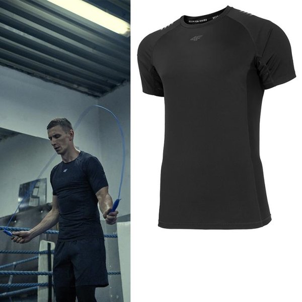 4F - Fitnessshirt thermoaktiv - Herren Sport T-Shirt - schwarz