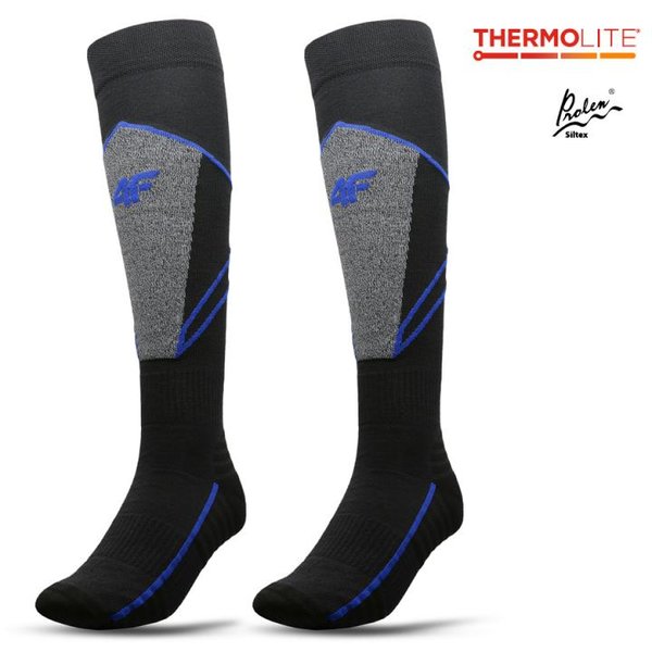 THERMOLITE - antibakterielle Ski Socken - Unisex Ski- und Wintersocken - schwarz blau