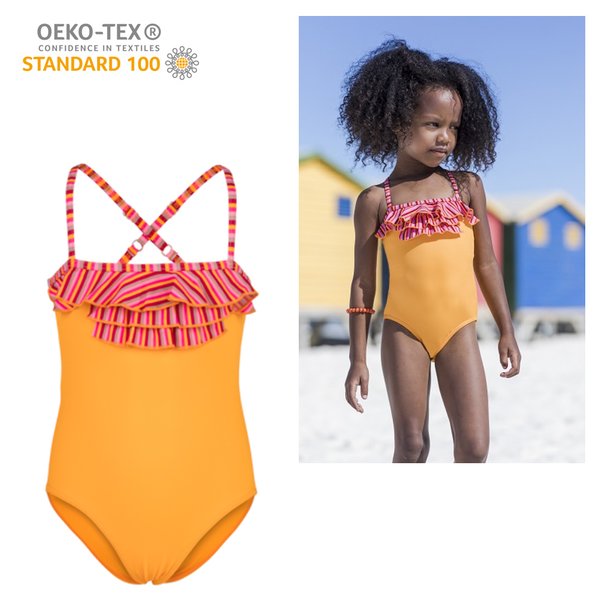Fashy - Kinder Mädchen Badeanzug, orange