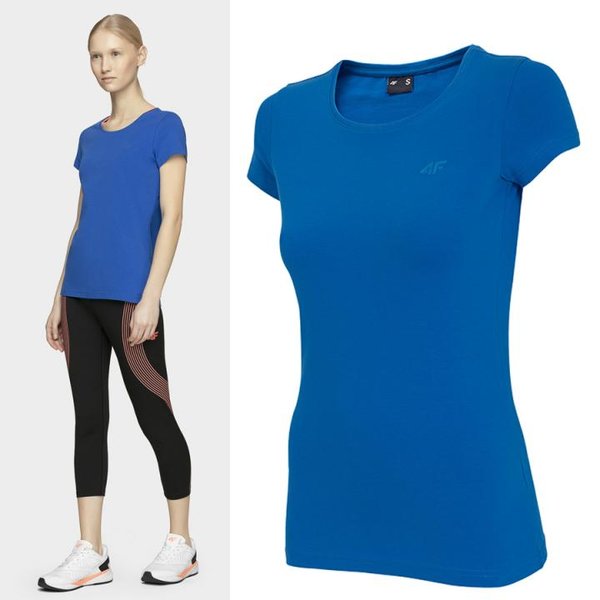 4F- Damen Basic T-Shirt 2020 - blau