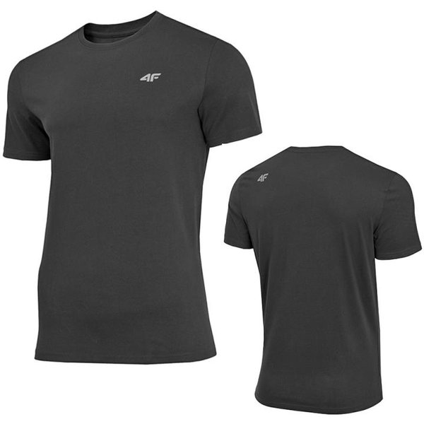 4F - Herren Sport T-Shirt Baumwolle - schwarz