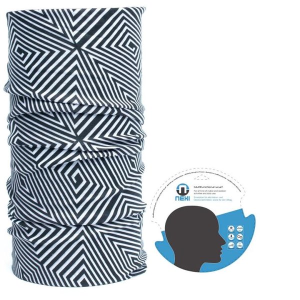 Nexi Multifunktions Tuch Schlauchtuch - universell einsetzbar, schwarz weiß